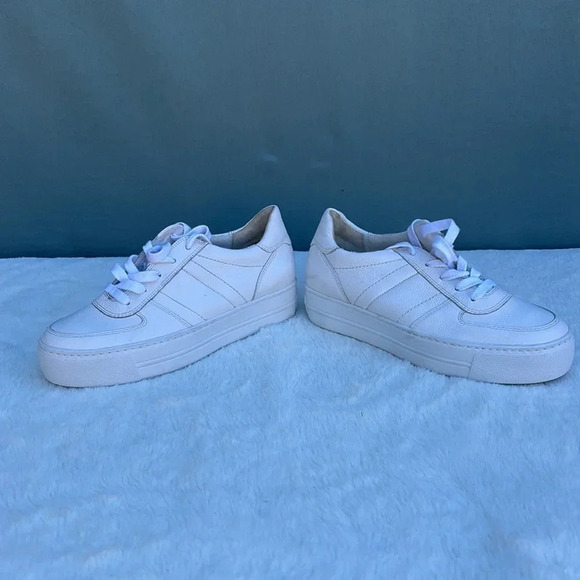 EUC Paul Green Unity Platform Sneaker Sz UK 4 = US 6.5 White Leather Retail $455 - Picture 5 of 9